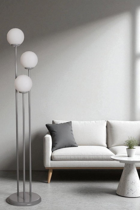 Opviq Lámpara de pie 8919-1 Blanco y Gris Opviq Lámpara de pie 8919-1 Blanco y Gris